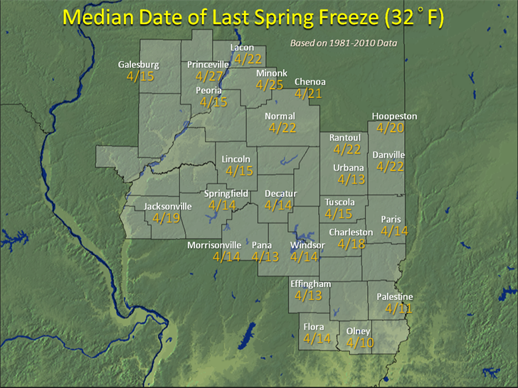 Last average frost and freeze dates Weather
