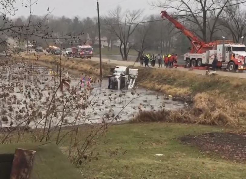 Boom truck pulled from water in Decatur